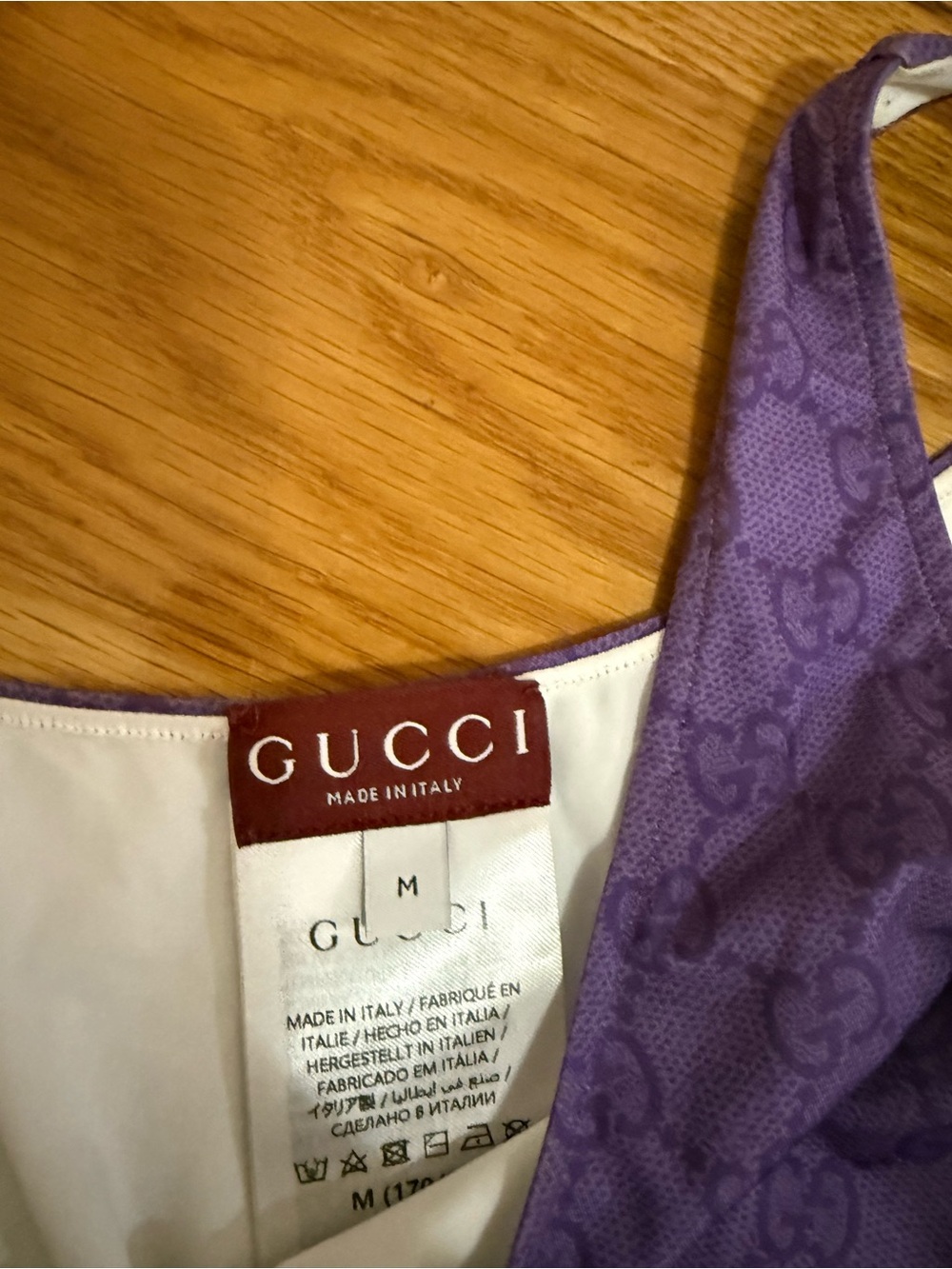 Gucci Purple One-Shoulder GG Cutout Swimsuit - Picture 4 of 5